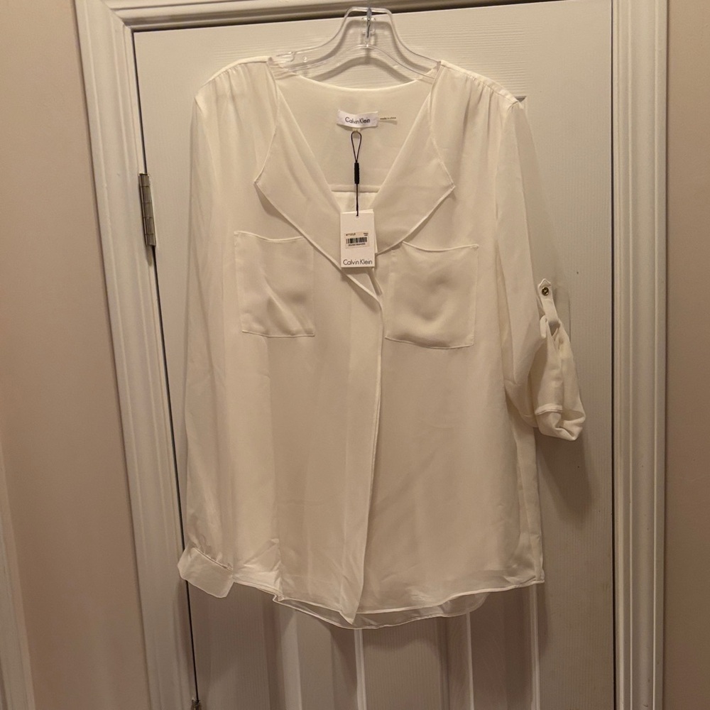 NWT Calvin Klein Ivory Blouse